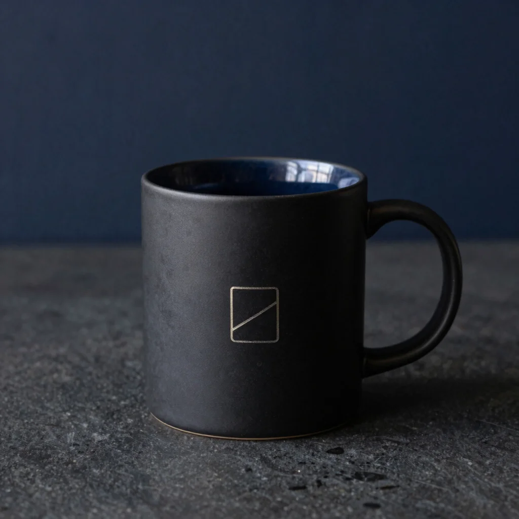 Caneca Cerâmica Fosca com Detalhe Metalizado